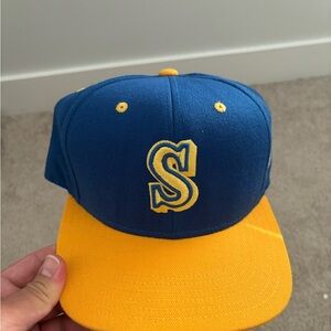Seattle Mariners American Needle Blue Cap with Yellow Accents SnapBack